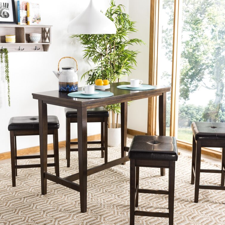 5 piece black discount pub table set